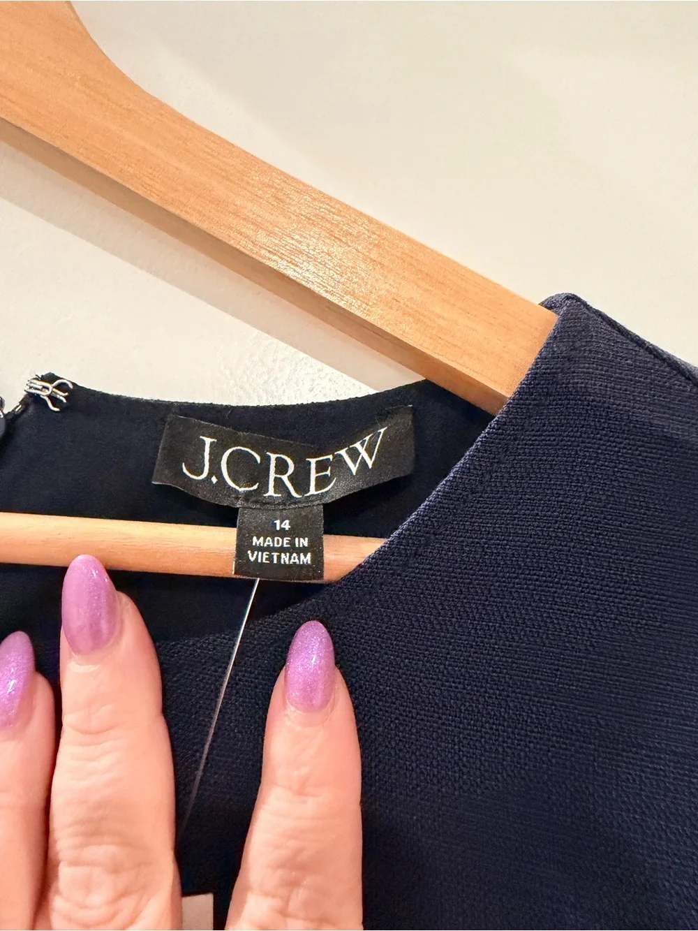 J. Crew Women's Navy Short Sleeve Belted Dress